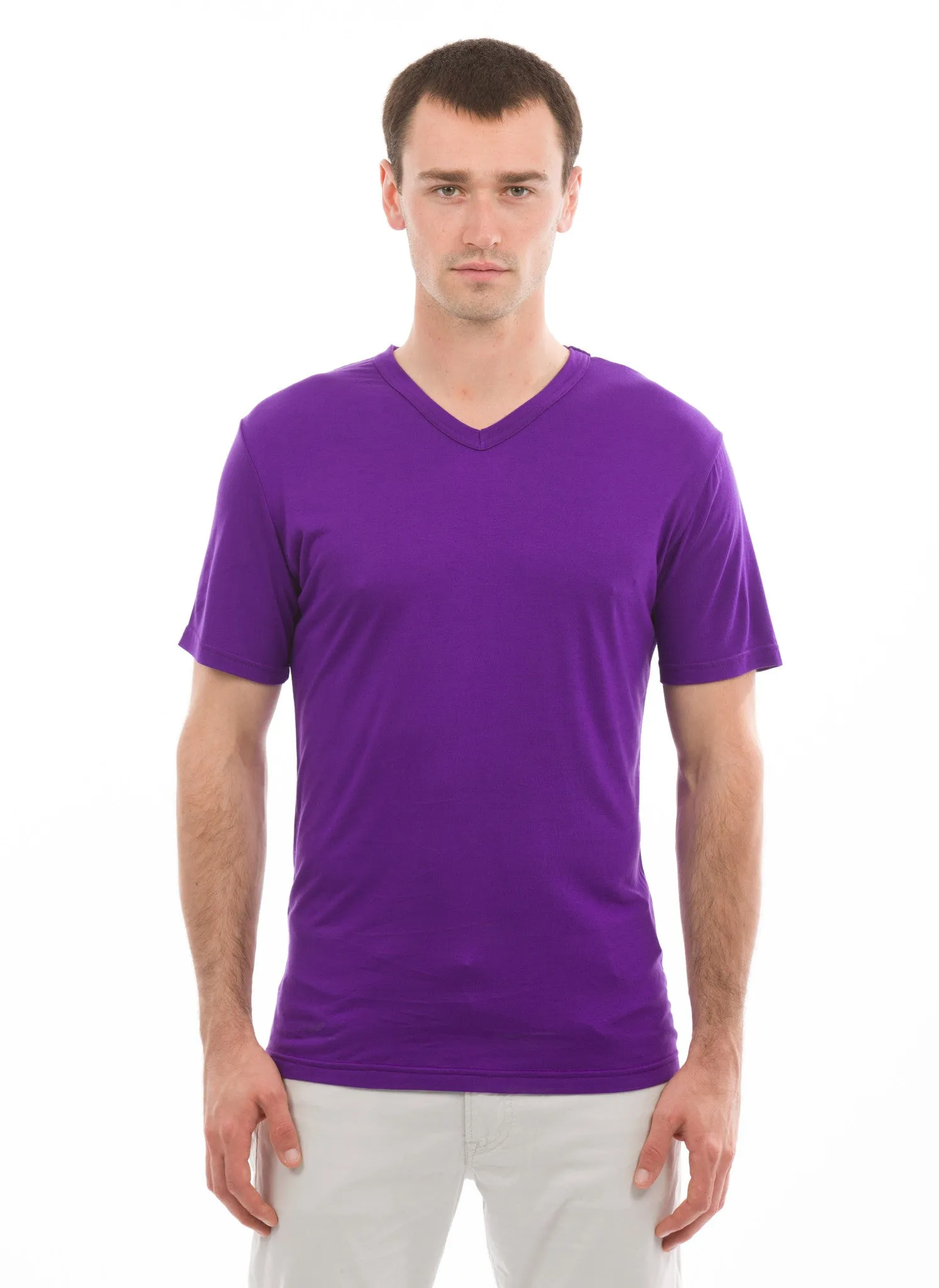 100% Bamboo Men's Short Sleeve V-Neck