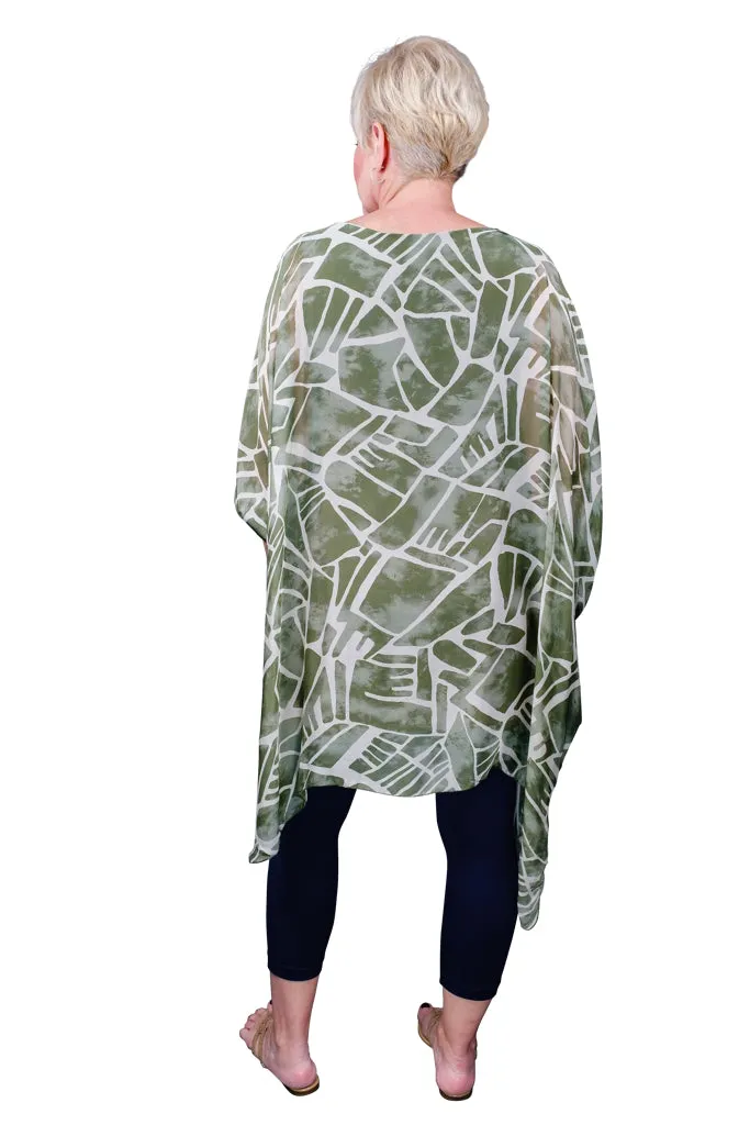 Alessia Geo Print Silk Kaftan Tunic (TQ202G)