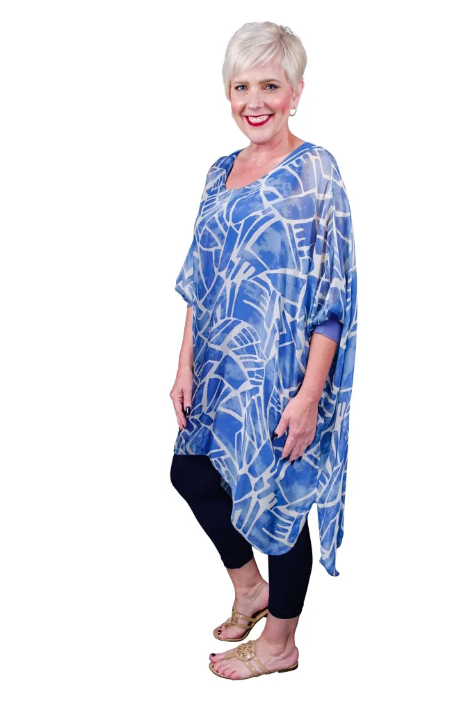 Alessia Geo Print Silk Kaftan Tunic (TQ202G)