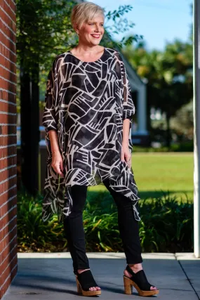 Alessia Geo Print Silk Kaftan Tunic (TQ202G)