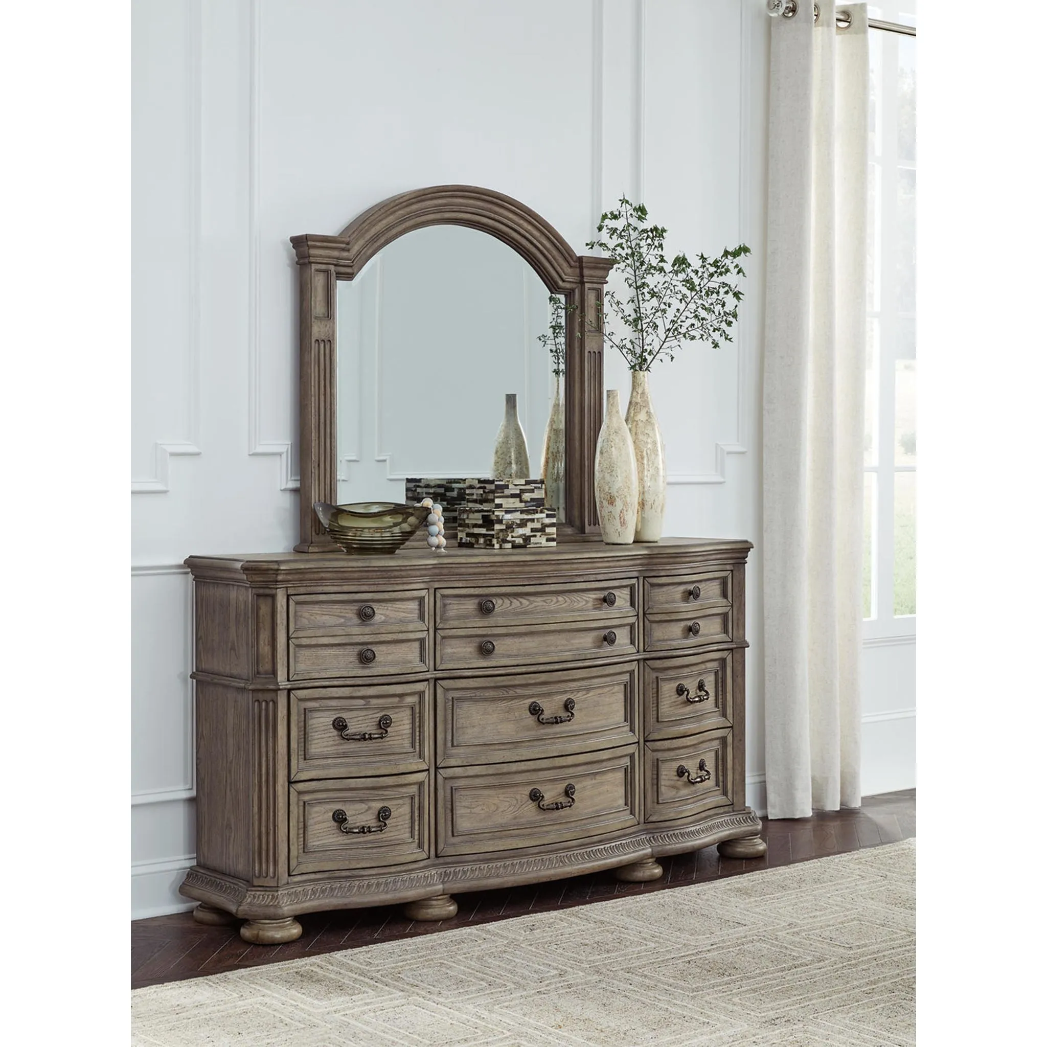 Ardenfield Dresser and Mirror - Light Brown