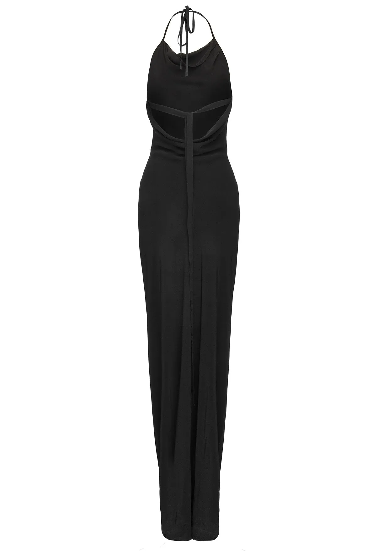 Black Cut-Out Halter Maxi Dress