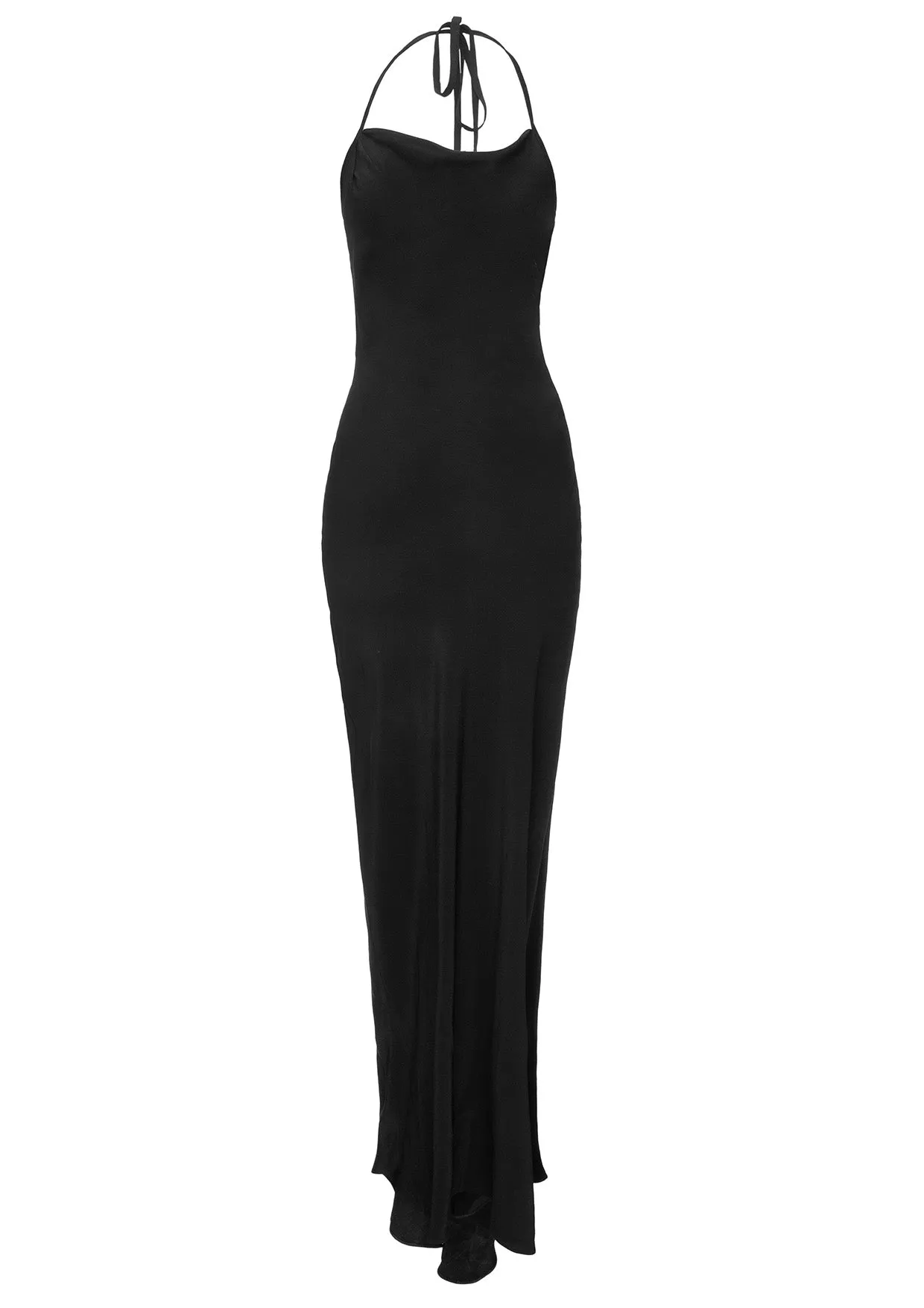 Black Cut-Out Halter Maxi Dress