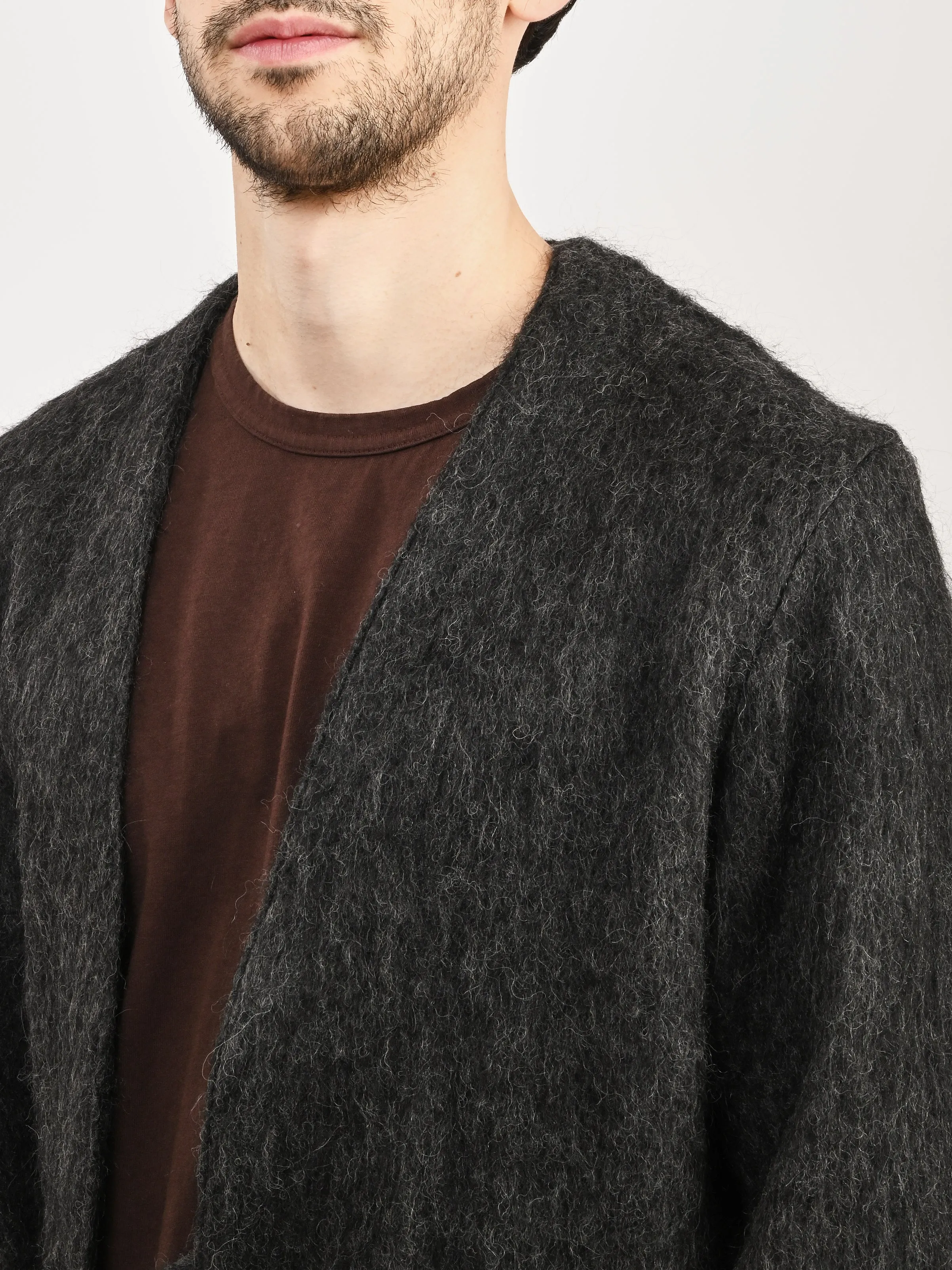 Charcoal Grey Mohair Cardigan