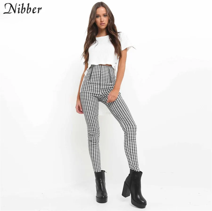 Cotton Comfortable Women Plaid Pants