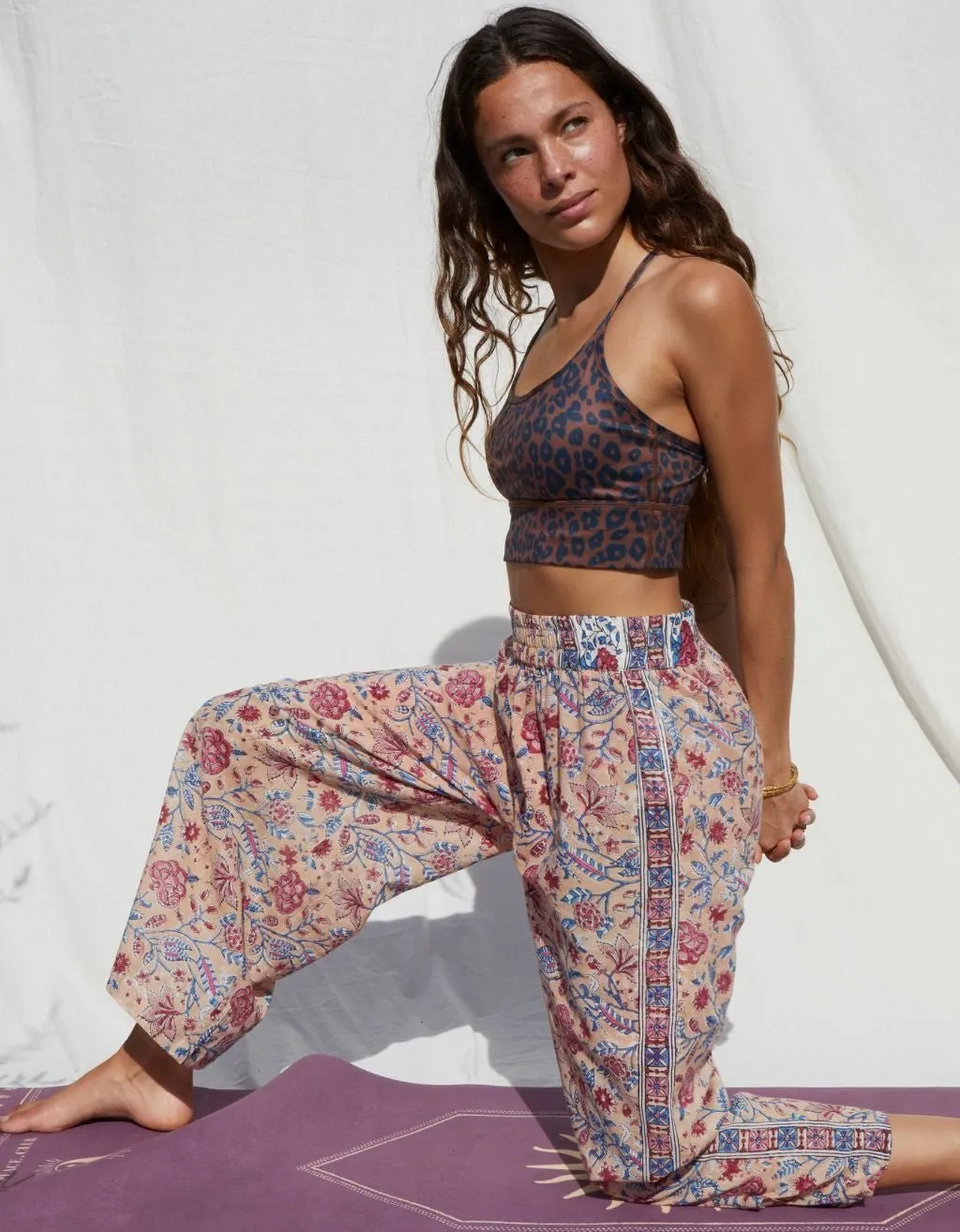 Cotton Yoga Pants - Rose