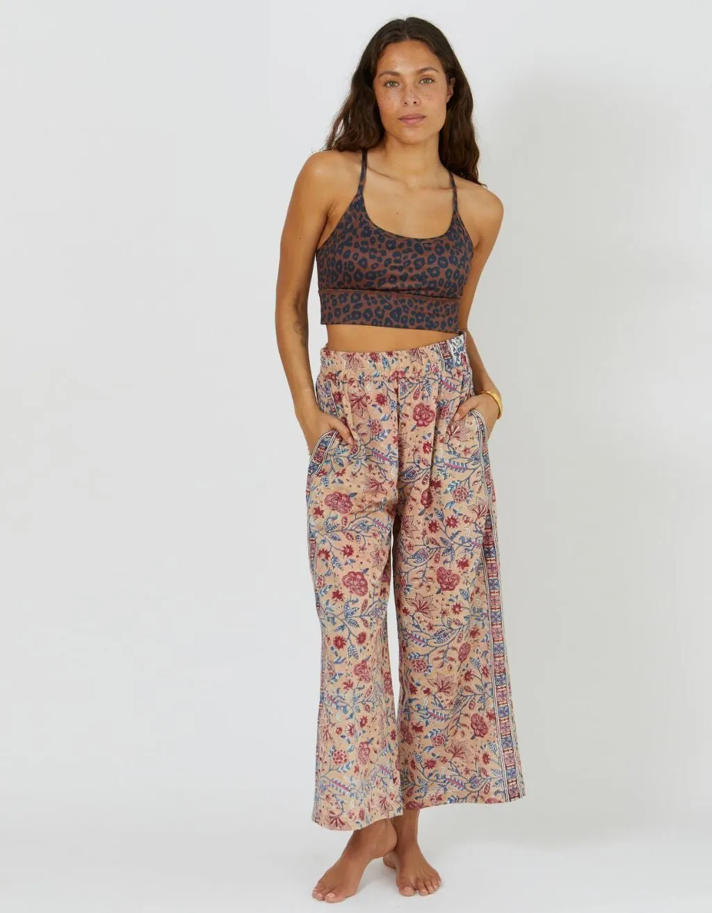 Cotton Yoga Pants - Rose