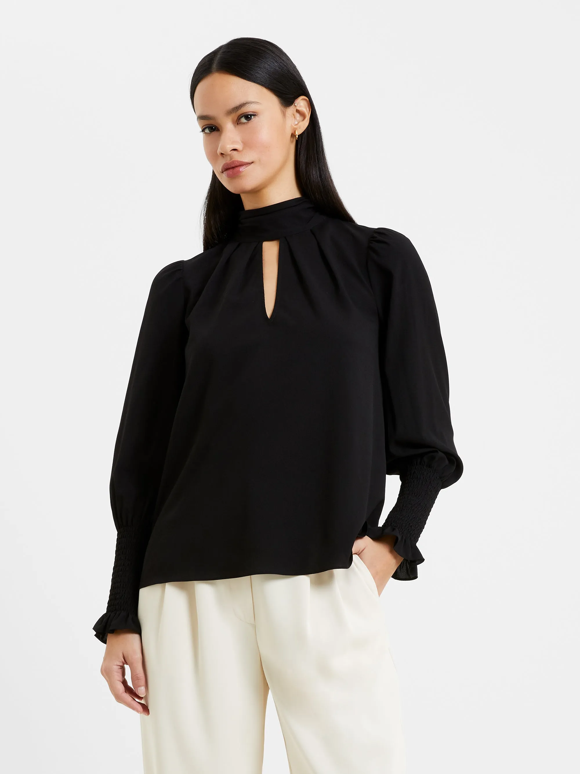 Crepe Light Keyhole Top