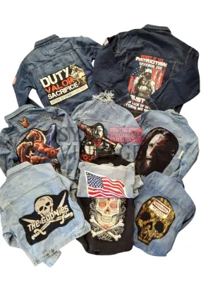 Denim Jackets with Patchwork Reworks Mix