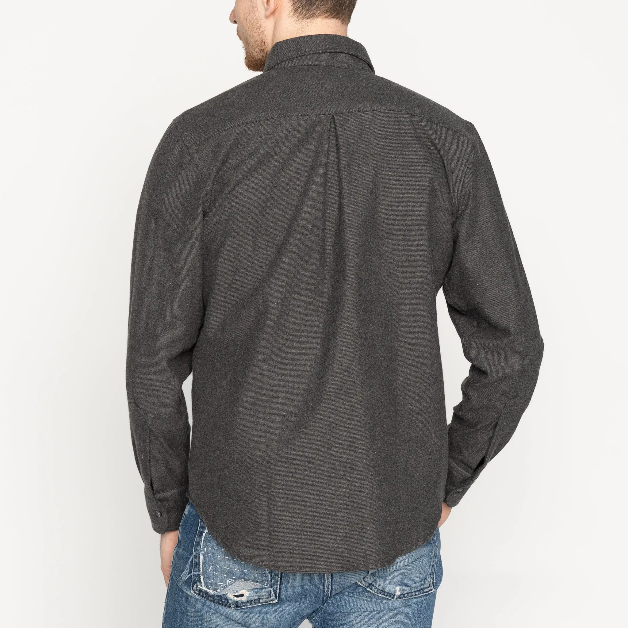 Easy Shirt - Yak Fiber Brushed Flannel - Charcoal