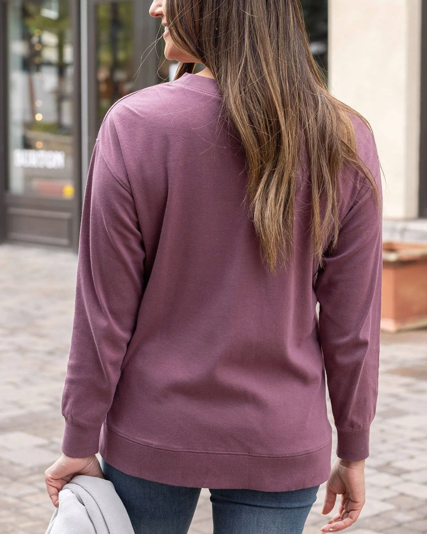 Essential Long Sleeve Tee In Light Purple