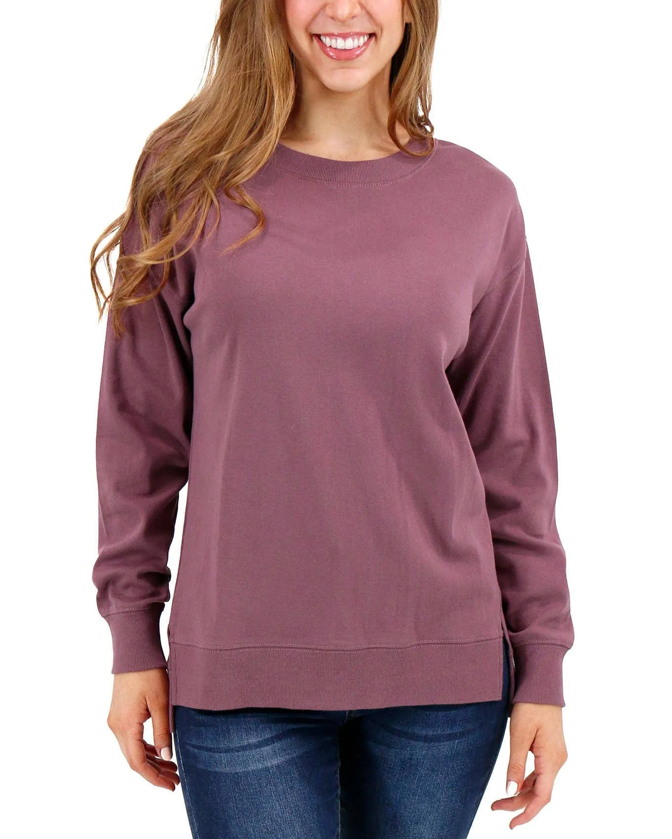 Essential Long Sleeve Tee In Light Purple