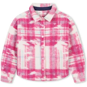 Girls Pink Checked Overshirt Jacket