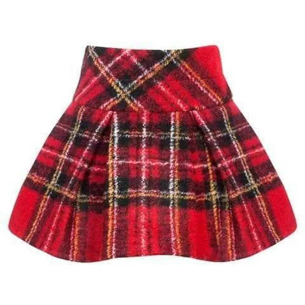 Girls Red Tartan Skirt