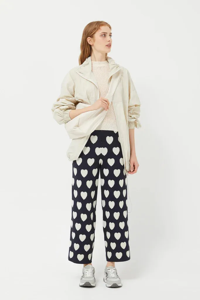 Heart Print Knit Pants