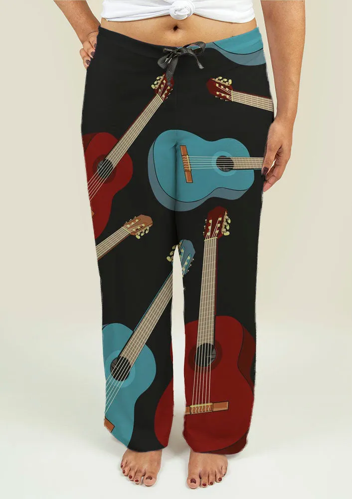 Ladies Pajama Pants with Guitars