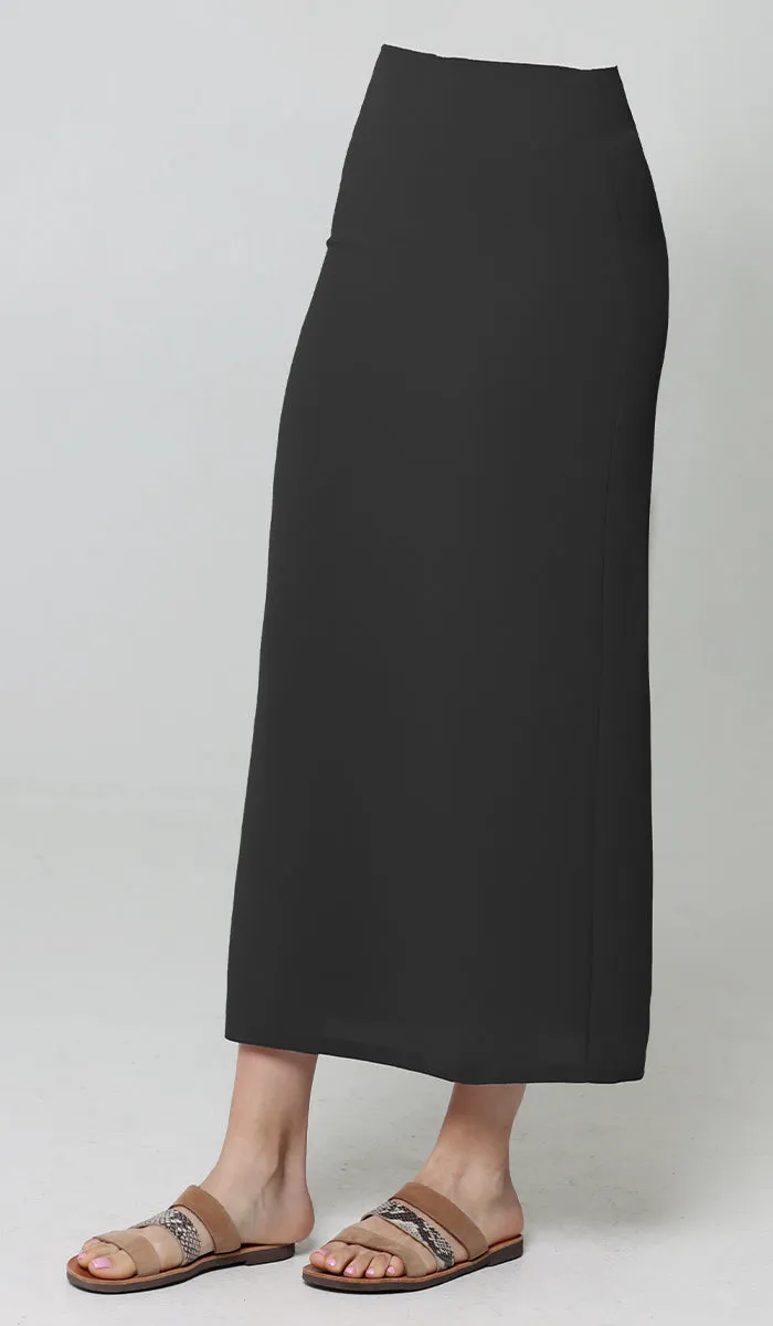 Moda Essential Long Maxi Pencil Skirt - Black