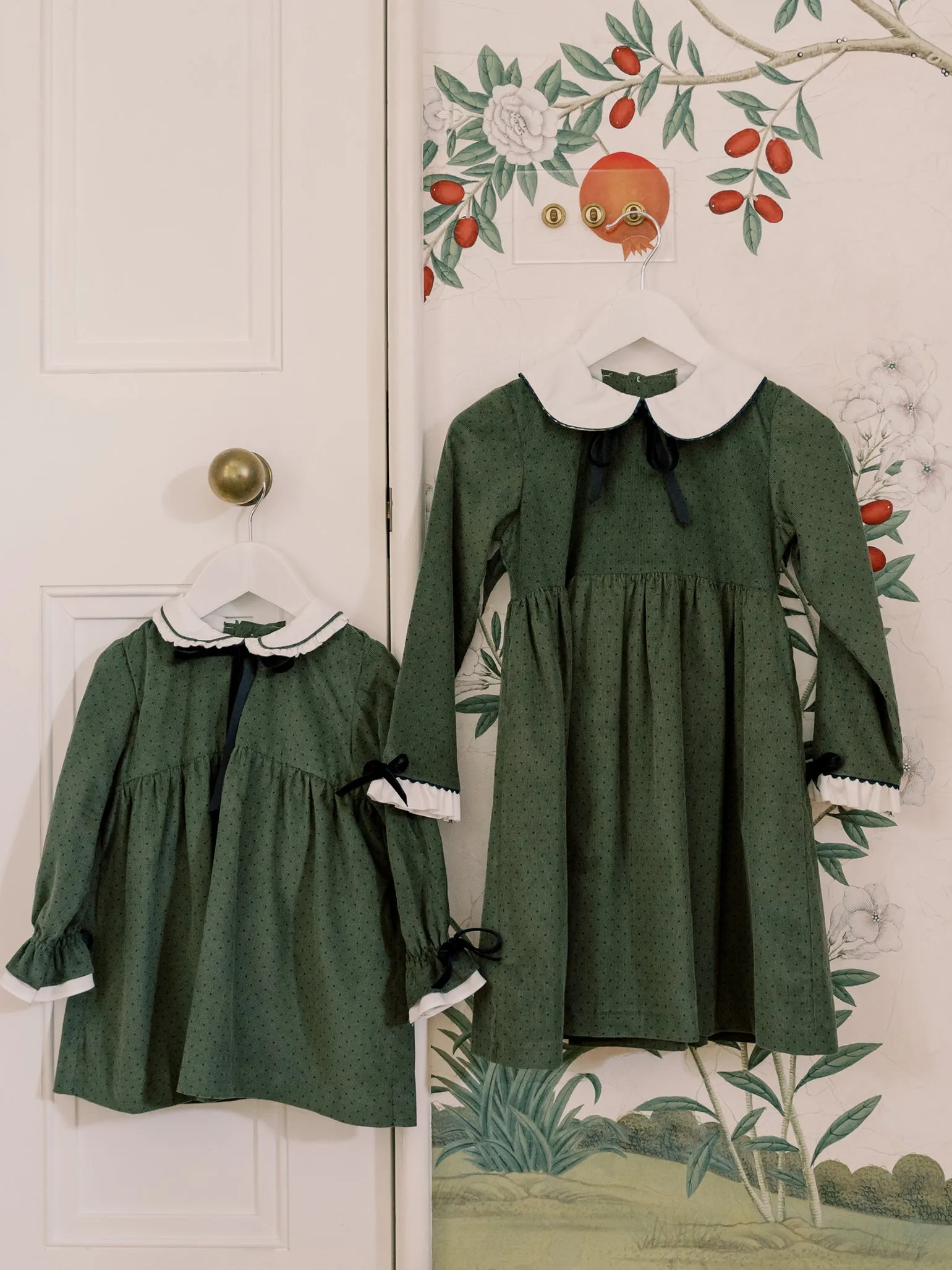 Olive Polka Dot Amira Girl Dress