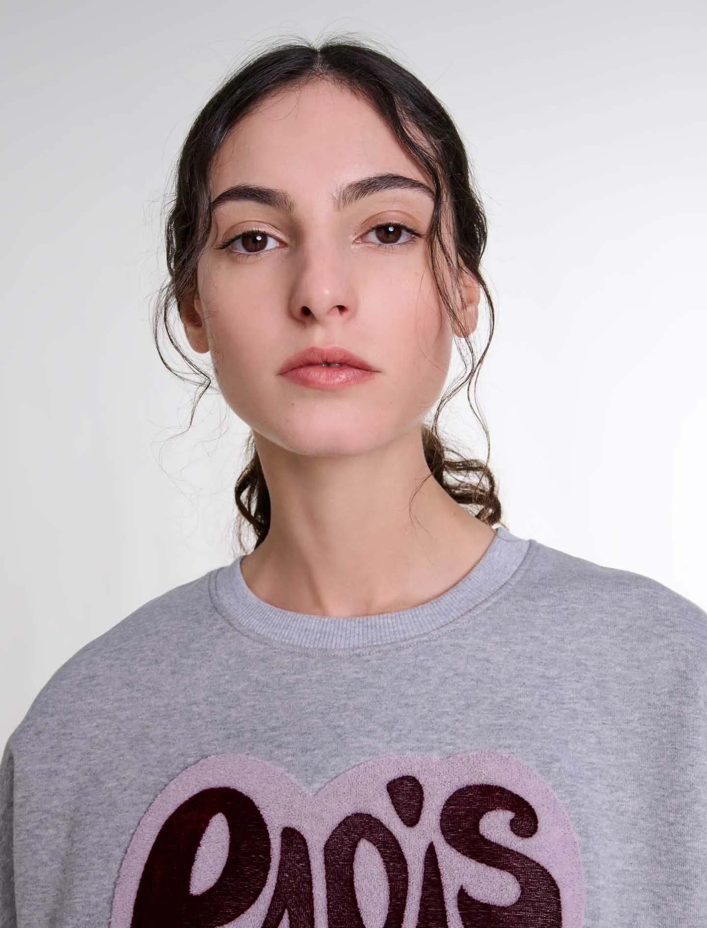 Paris heart patch sweatshirt