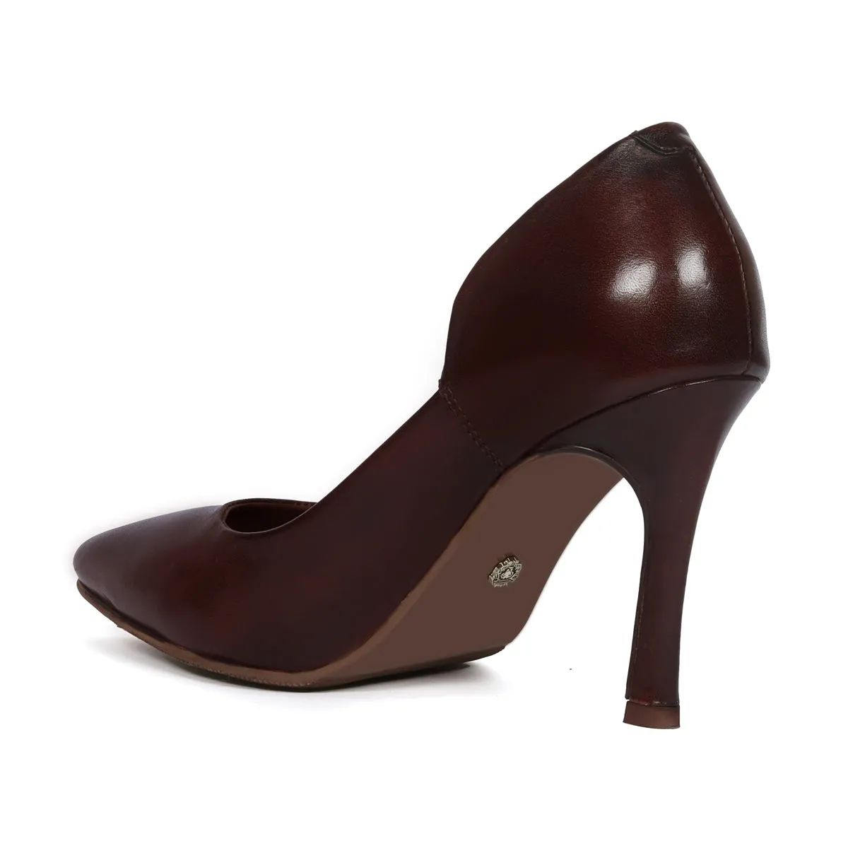 Pointed Toe Ladies formal Luxurious Dark Brown Sleek Stiletto Pencil Heel By Brune & Bareskin