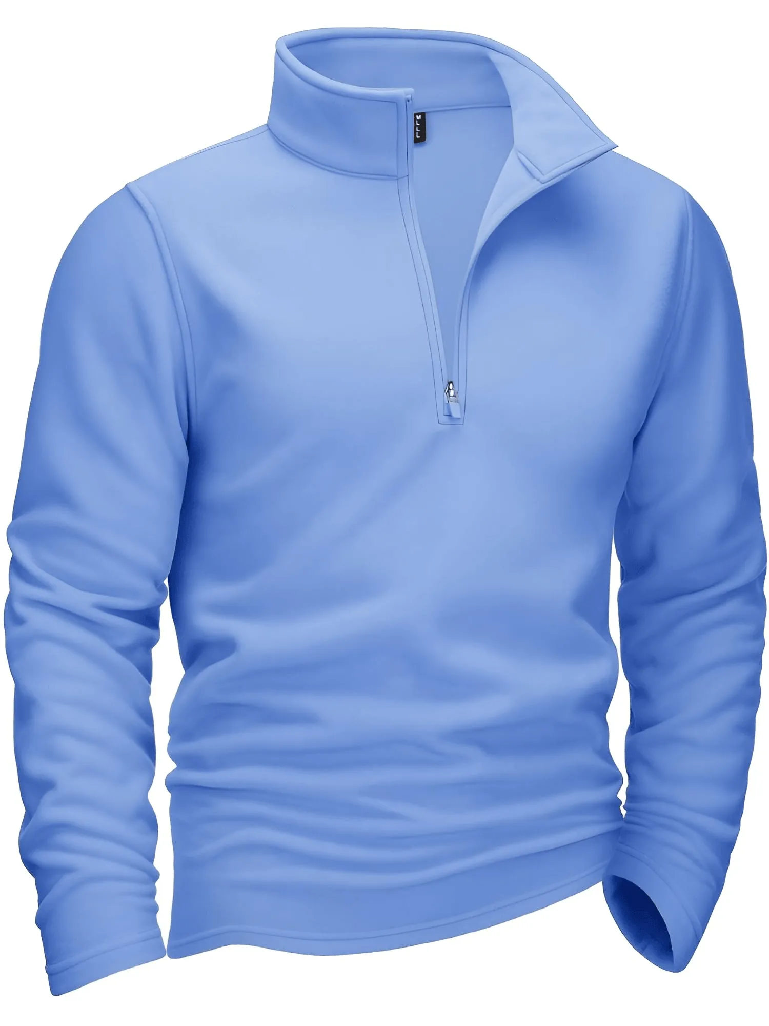 Quarter-Zip Pullover Tops Mens Fleece Sweatshirts