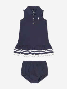 Ralph Lauren Baby Girls Sailor Polo Dress in Navy