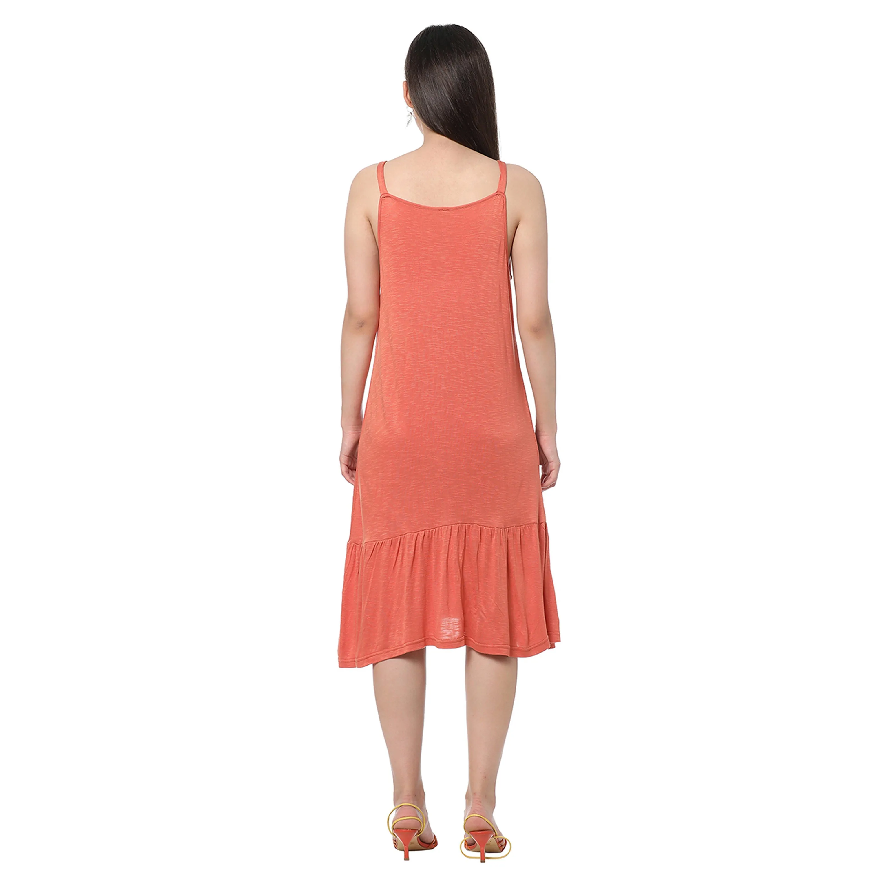 Refined Orange Dress