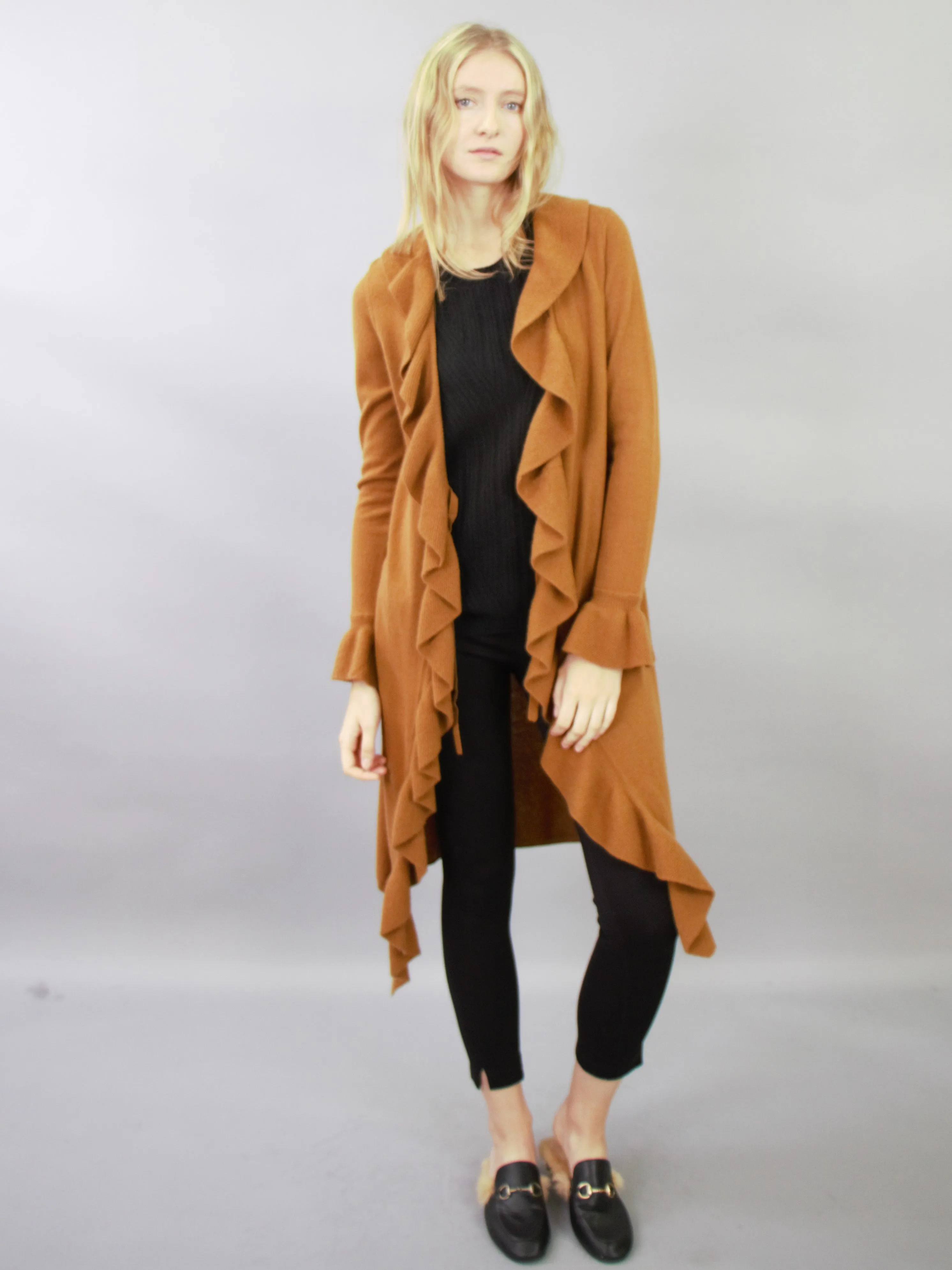 Romantic Ruffled Long Cardigan