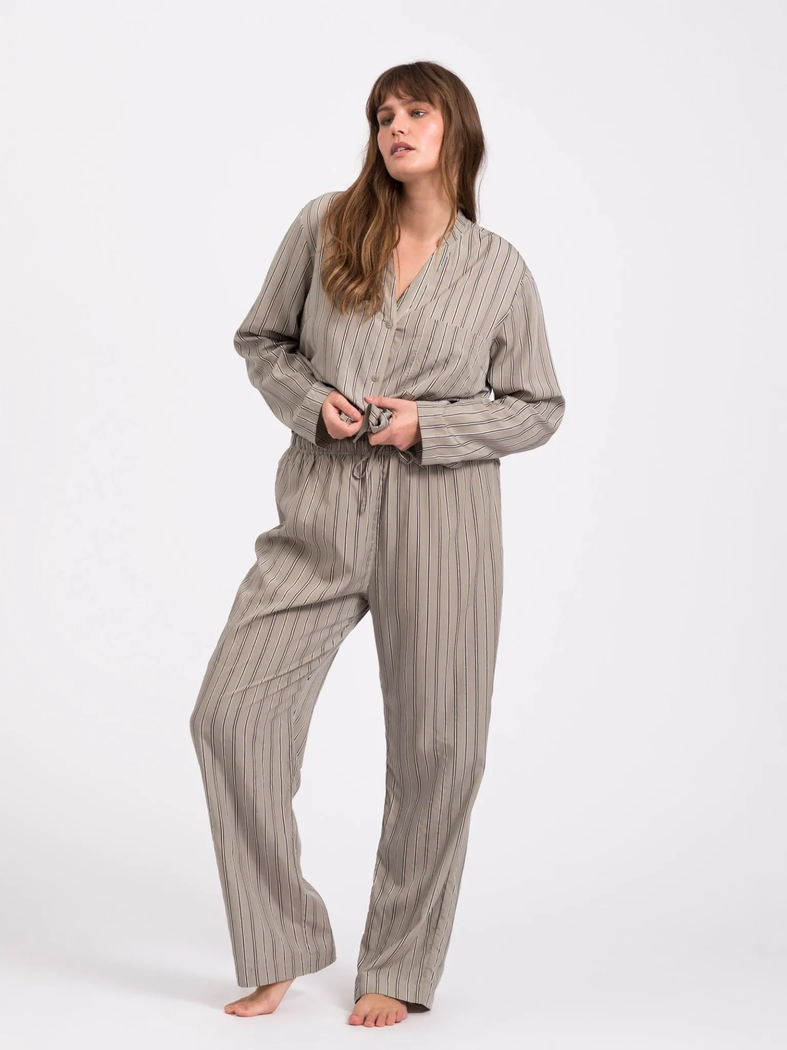 Sleep pajama pants - dust mint stripe