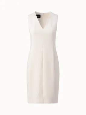 Sleeveless V-Neck Wool Double-Face Sheath Dress