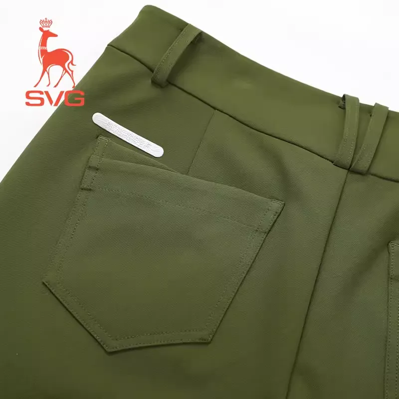 SVG Olive Green Stretch Bootcut Cropped Pants