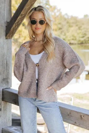 Ultra Brushed Sweater Cardigan - Light Mauve - FINAL SALE